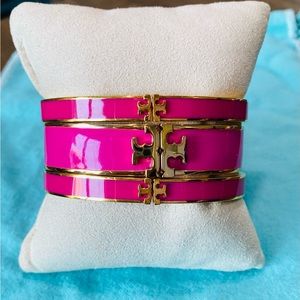 Tory Burch Pink Enamel Bracelet Trio